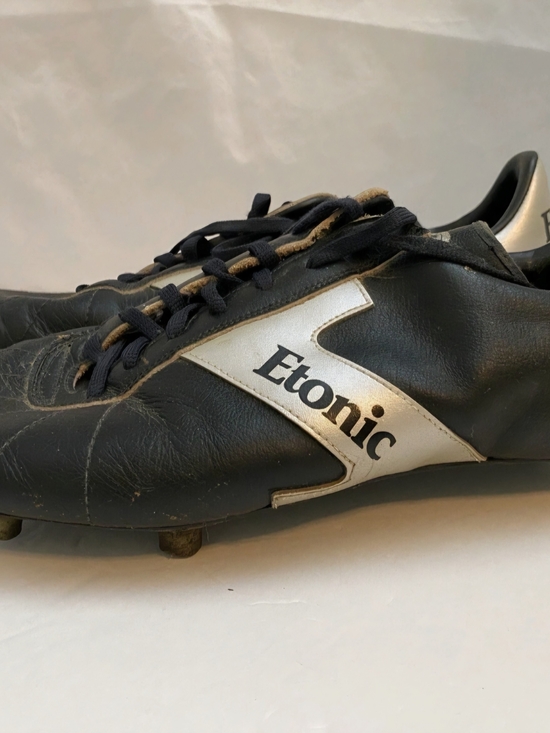 etonic Other - VTG Etonic Soccer Cleats Men’s Shoes Black Silver Metal Cleats RARE Collector’s